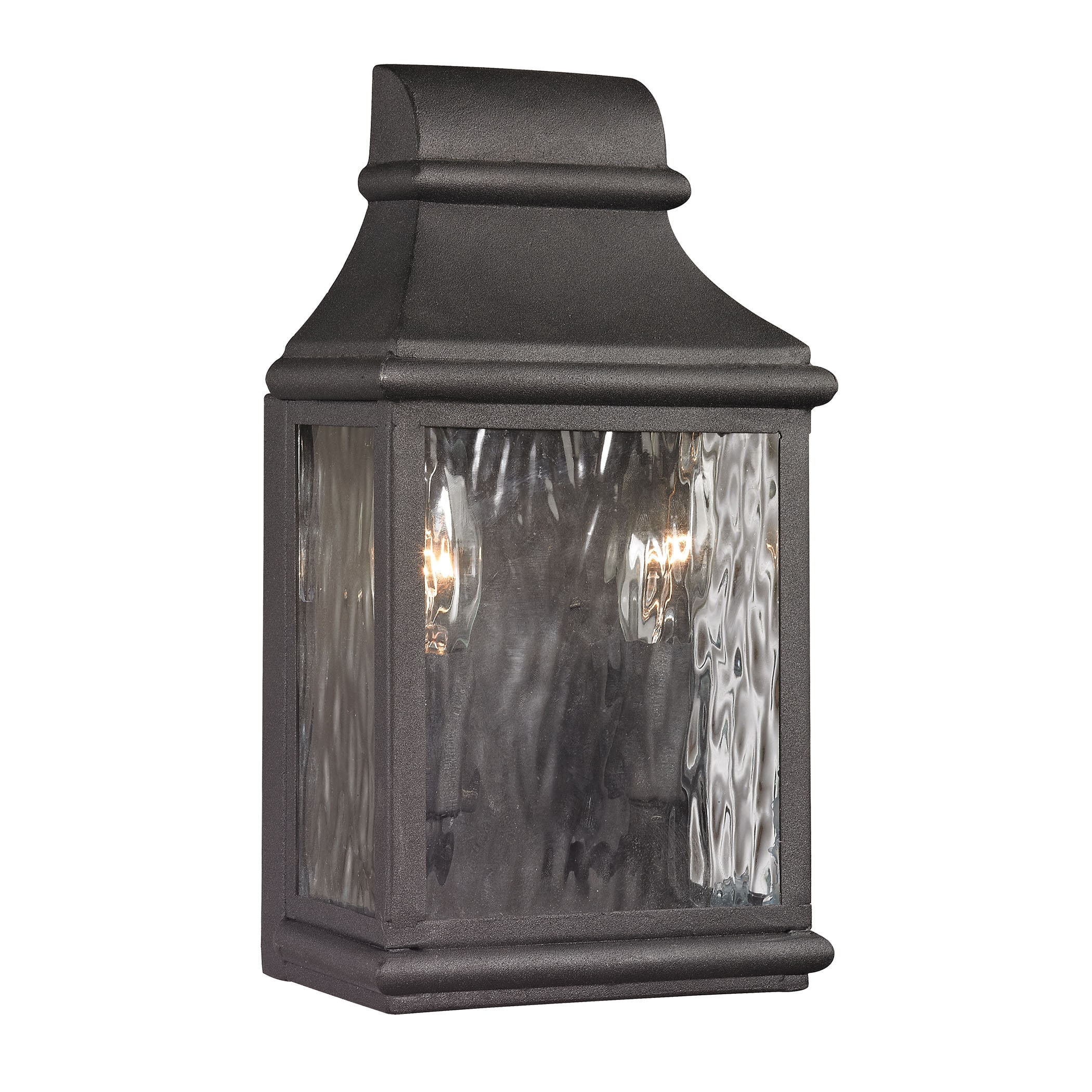 Elk Home Forge Jefferson Charcoal With Water Glass 2 Light Wall Sconce