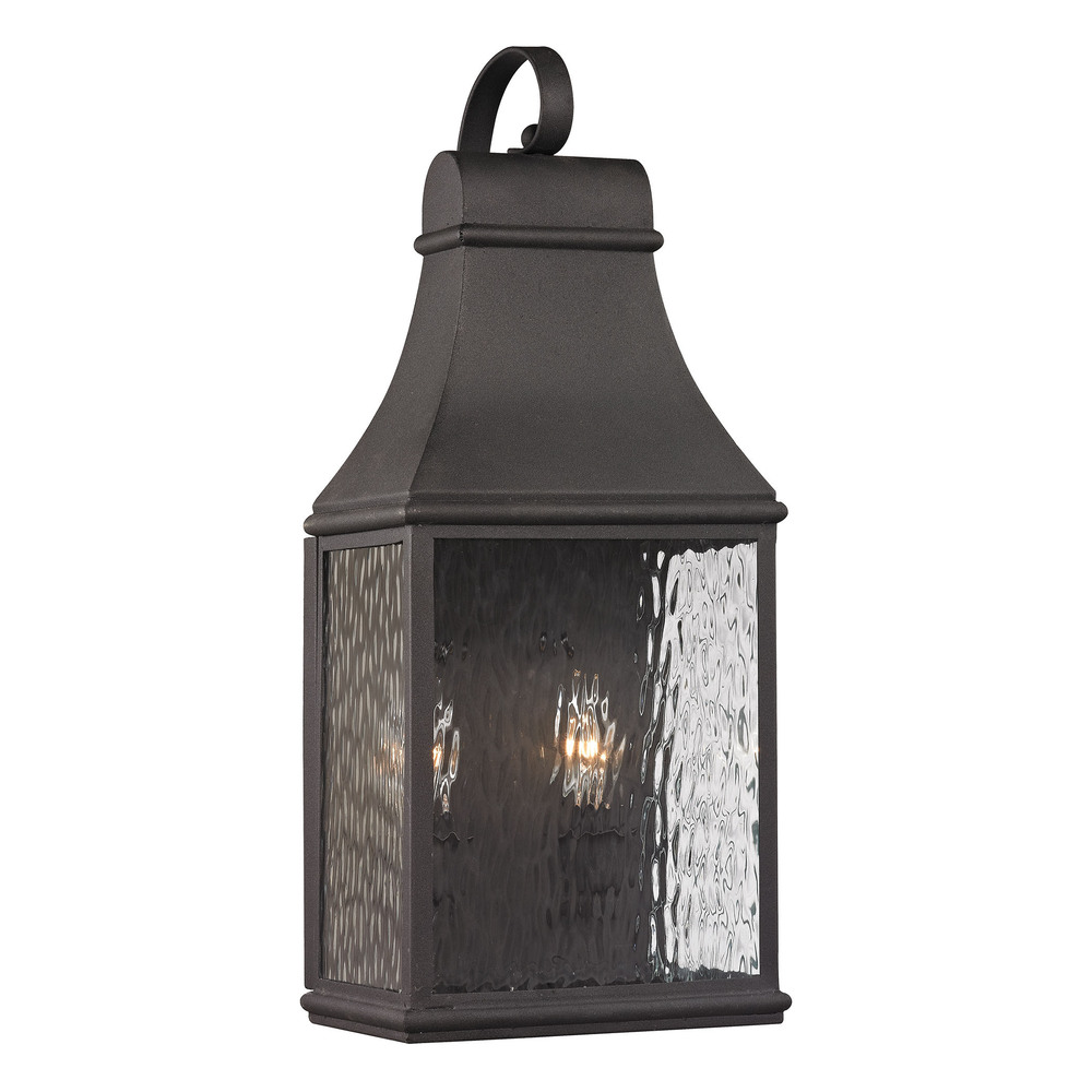 Elk Home Forge Jefferson Charcoal With Water Glass 2 Light Wall Sconce