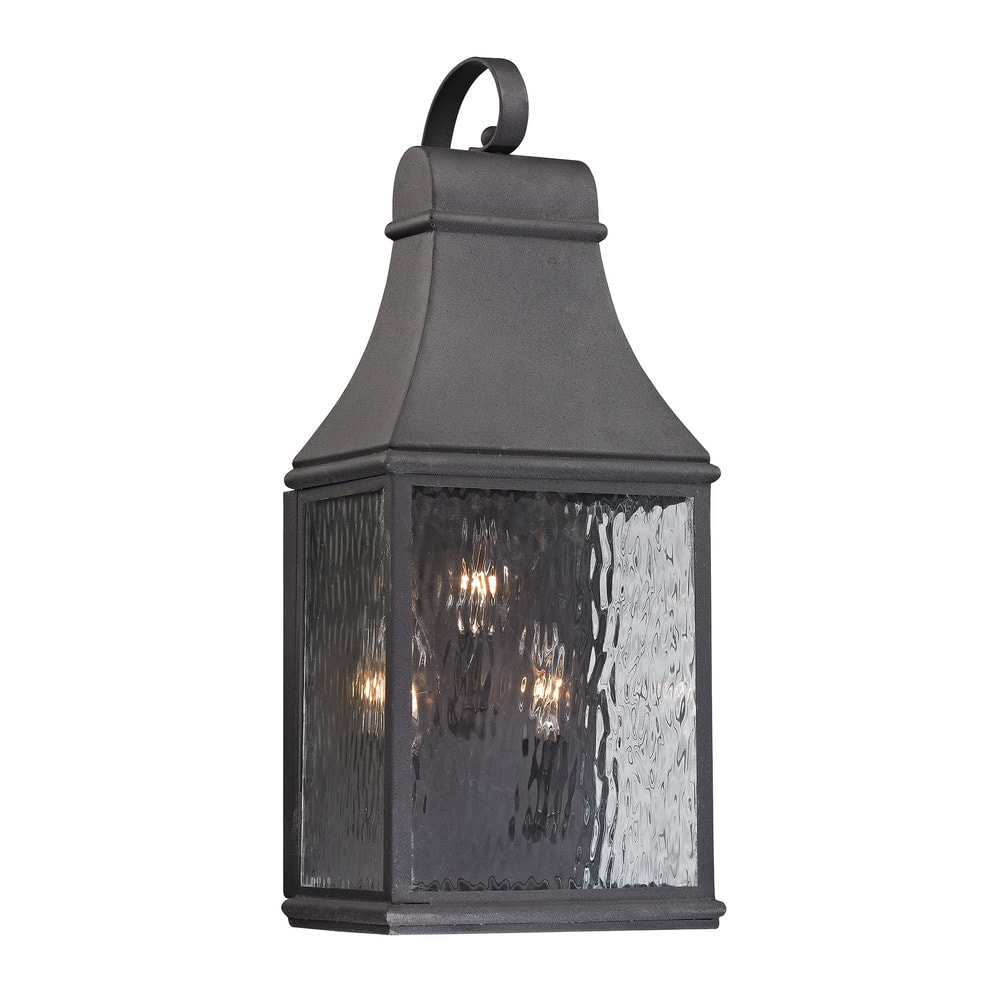Elk Home Forge Jefferson Charcoal With Water Glass 3 Light Wall Sconce