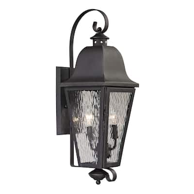 Elk Home Forged Brookridge Coal With Water Glass 2 Light Wall Sconce