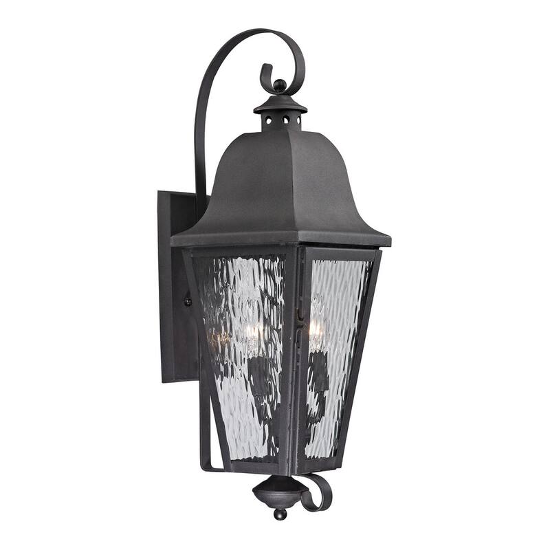 Elk Home Forged Brookridge Coal With Water Glass 3 Light Wall Sconce
