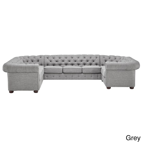 Knightsbridge Tufted Scroll Arm Chesterfield 10-seat U-shaped Sectional by iNSPIRE Q Artisan