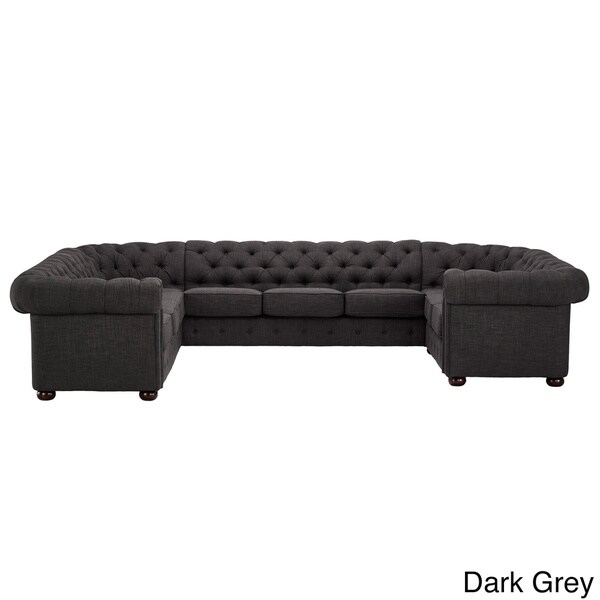 Knightsbridge Tufted Scroll Arm Chesterfield 10-seat U-shaped Sectional by iNSPIRE Q Artisan