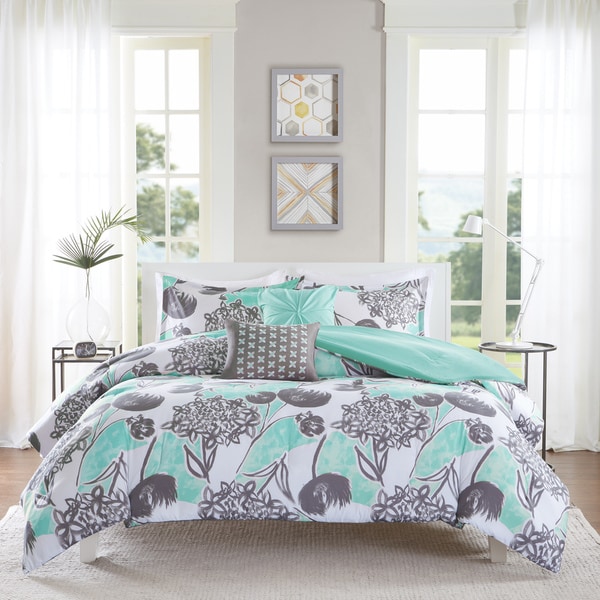 Shop Intelligent Design Lily Aqua Comforter Set - On Sale