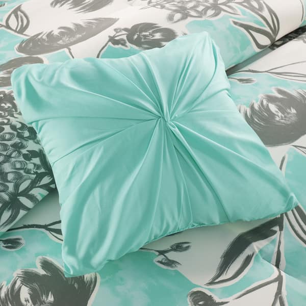 Shop Intelligent Design Lily Aqua Comforter Set On Sale Free