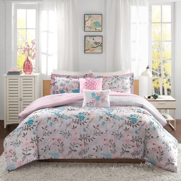 Shop Intelligent Design Lucy Pink  Teal 5 piece Comforter  