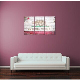 Flags 'Republic of California Flag' Triptych Gallery Wrapped Canvas ...