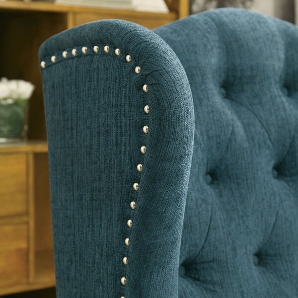 teal chair with ottoman