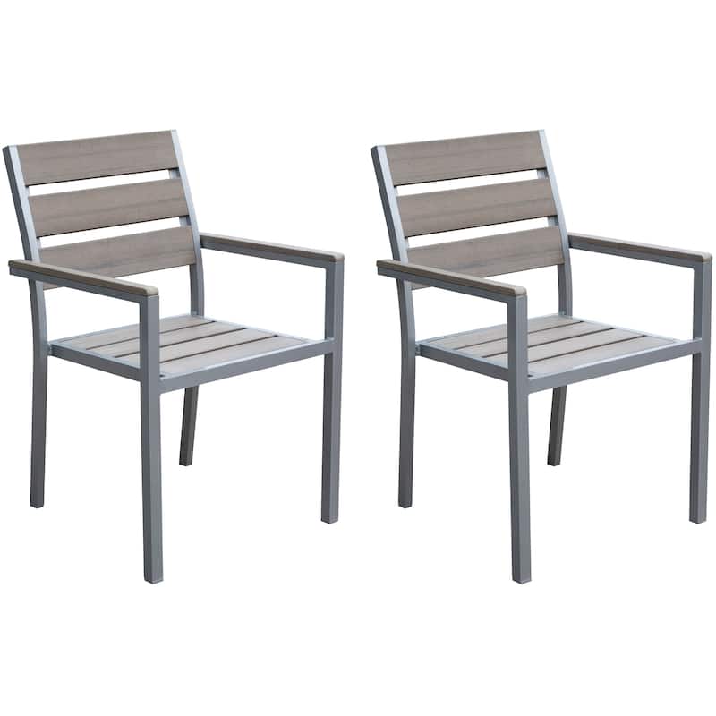 Tumaco Sun-bleached Grey Outdoor Dining Chairs by Havenside Home - Set of 2