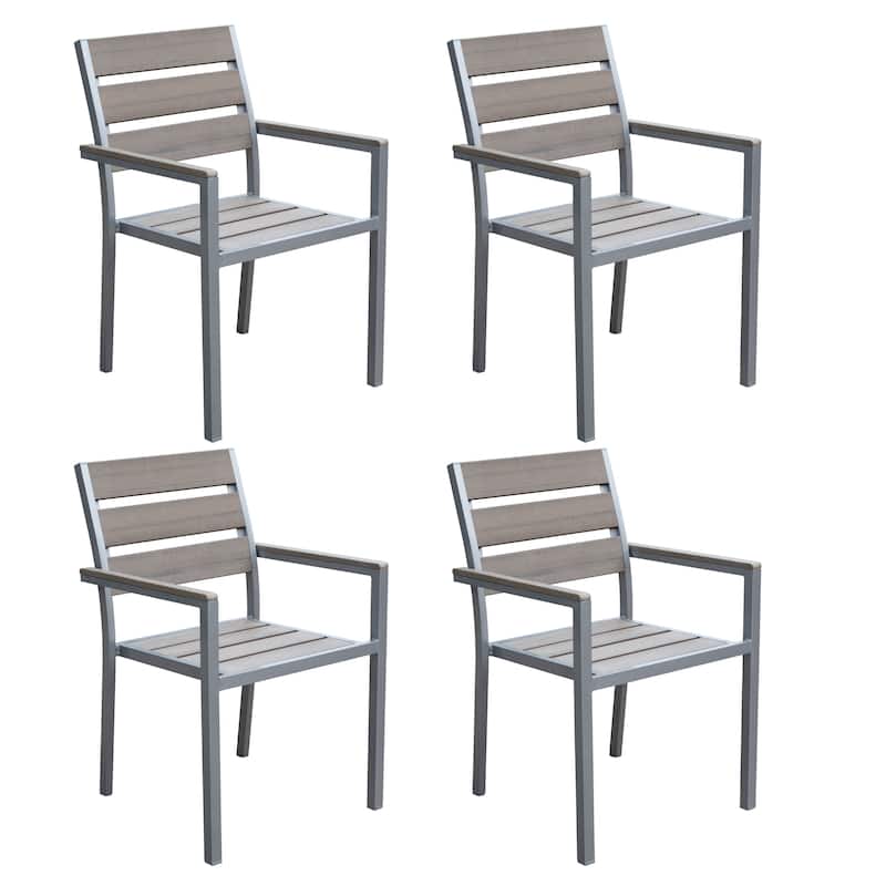 Tumaco Sun-bleached Grey Outdoor Dining Chairs by Havenside Home