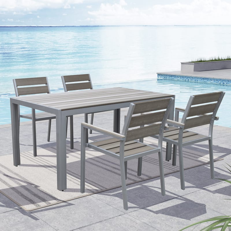 Tumaco Sun-bleached Grey Outdoor Dining Chairs by Havenside Home
