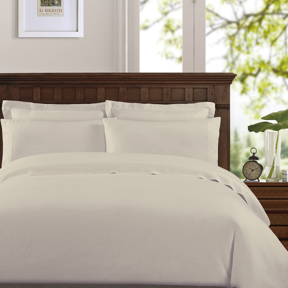 Echelon Home Washed Belgian Linen Queen 