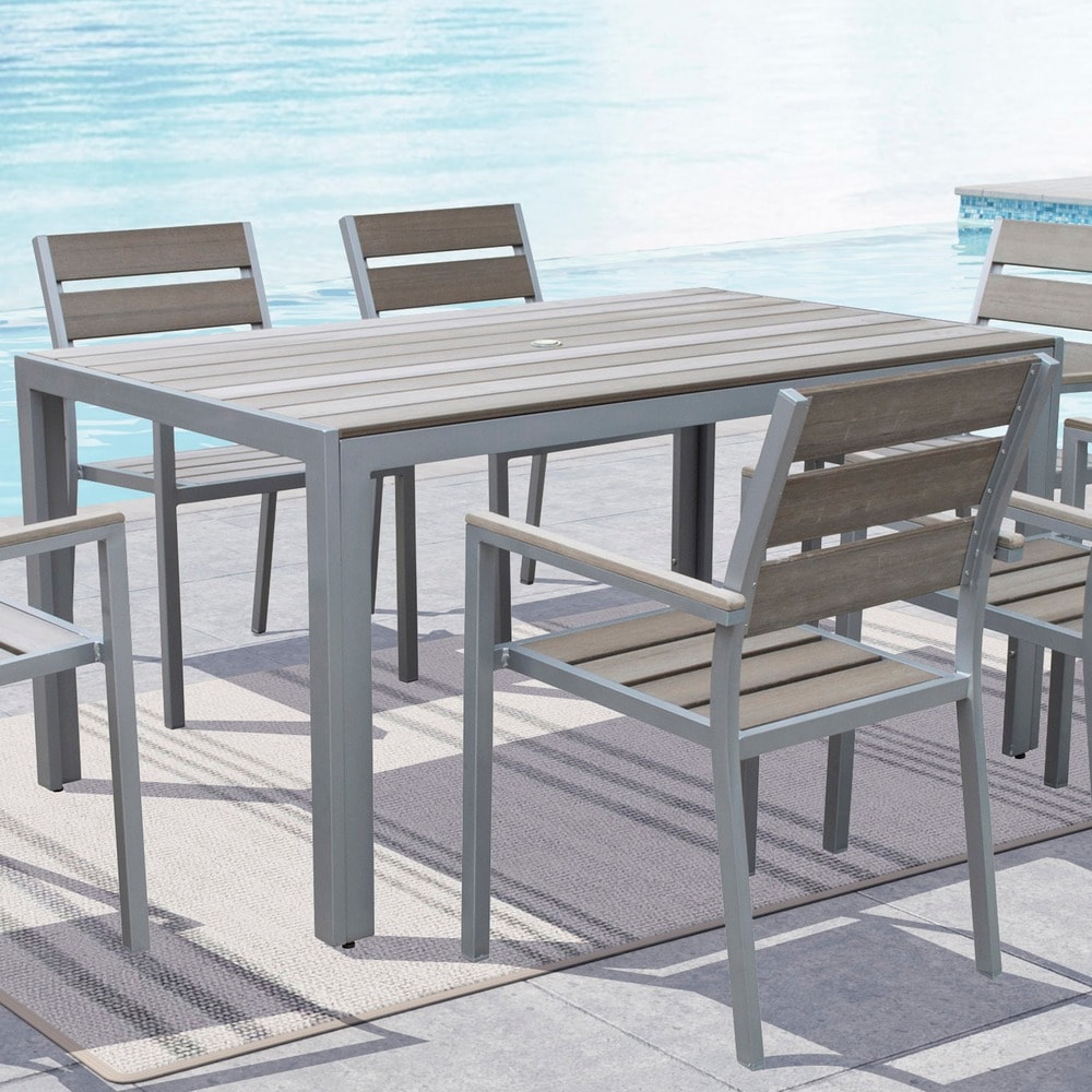 powder coated aluminum outdoor dining table