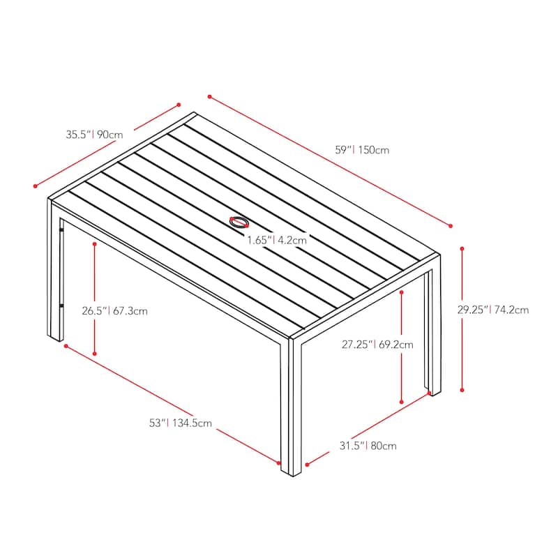 Tumaco Sun-bleached Grey Outdoor Dining Table by Havenside Home