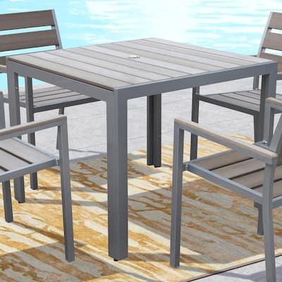 CorLiving Gallant Sun Bleached Grey Square Outdoor Dining Table