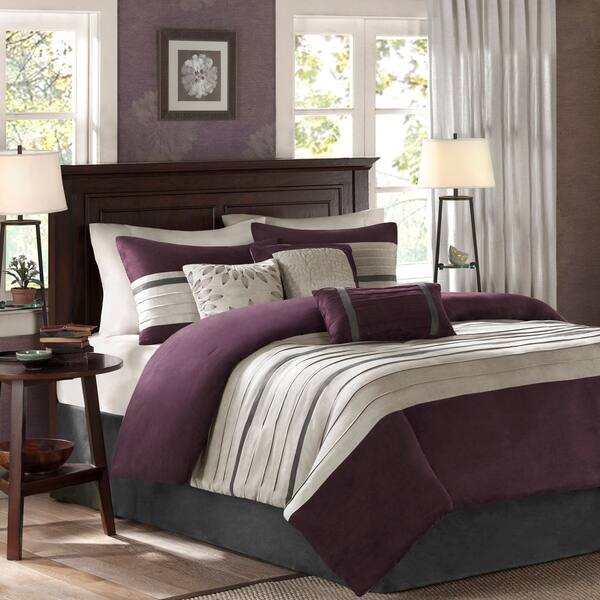 Shop Madison Park Kennedy Purple Comforter Set On Sale Free