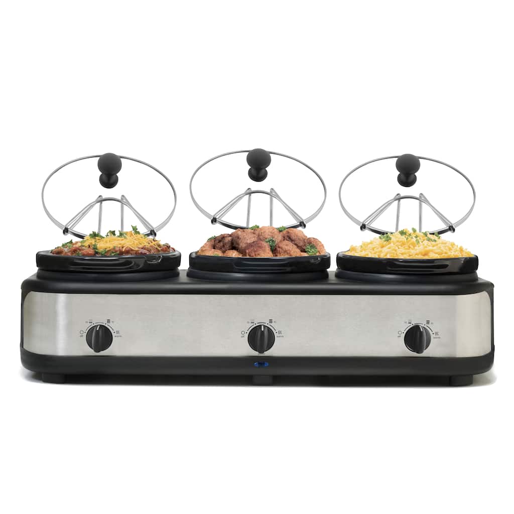 Stainless Steel Triple 2.5-quart Slow Cooker