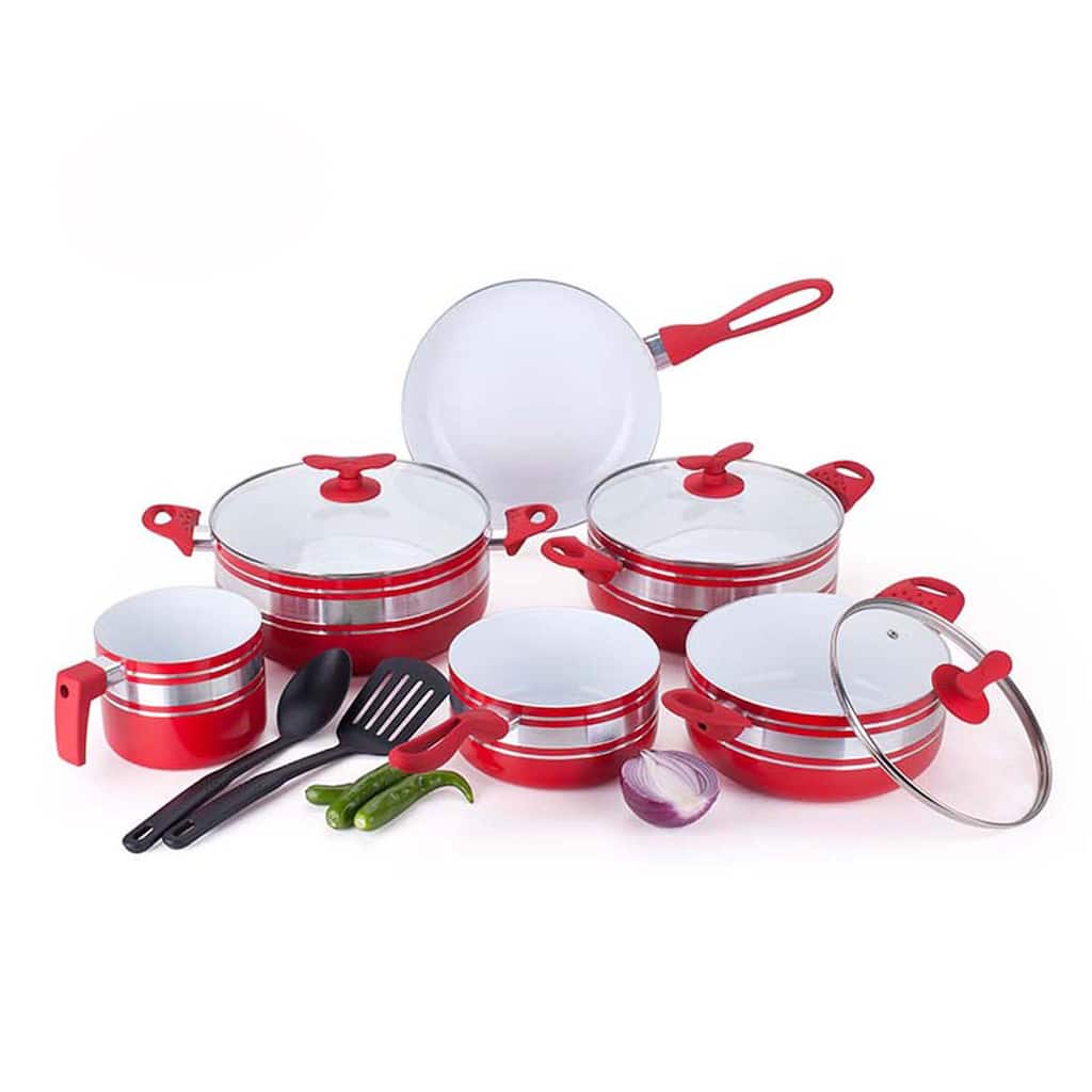 Two-tone 11-piece Ceramic Non-stick Cookware Set
