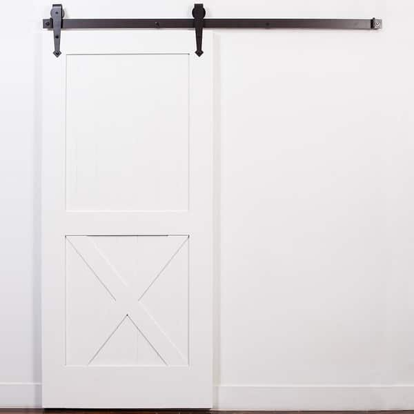 Shop White Half X Oil Rubbed Bronze Barn Door With Arrow