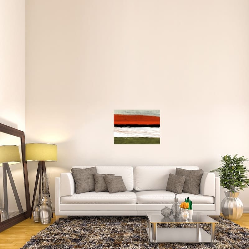 Naxart Studio 'Abstract Stripe Theme Orange And Black' Stretched Canvas Wall Art