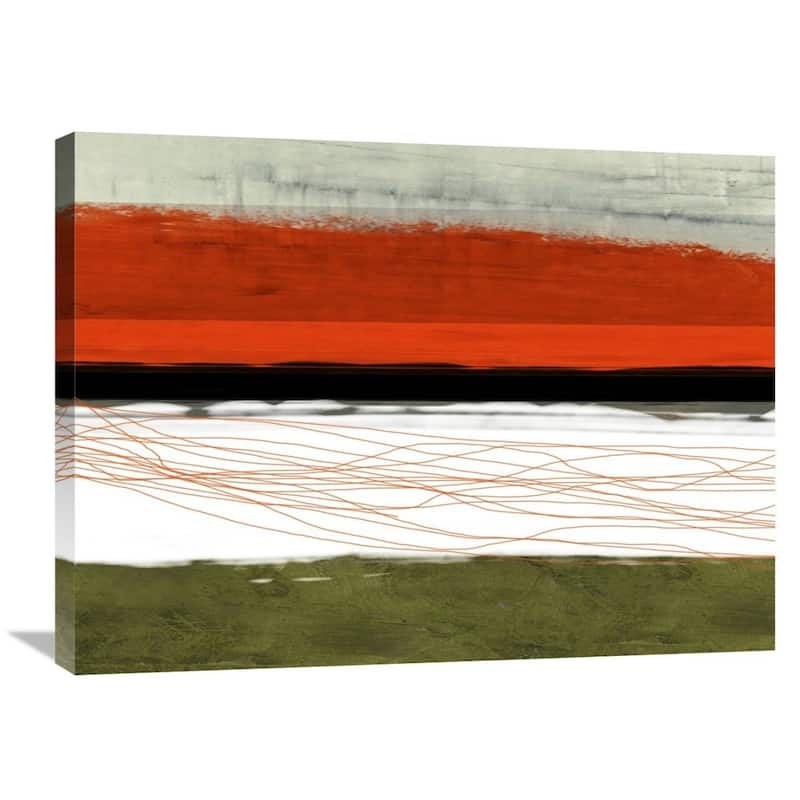 Naxart Studio 'Abstract Stripe Theme Orange And Black' Stretched Canvas Wall Art