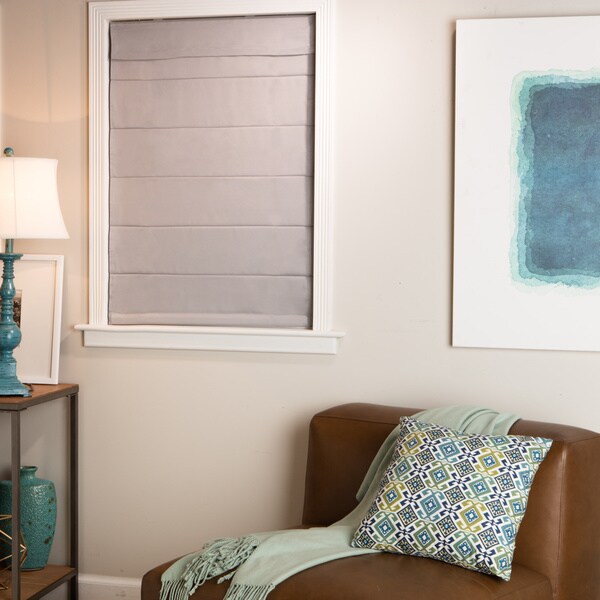 Arlo Blinds Grey Cordless Lift Fabric Roman Light Filtering Shades