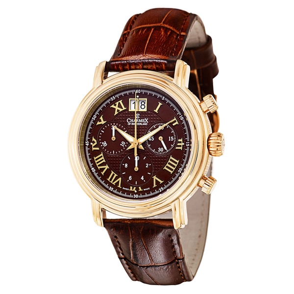 Charmex Mens 1758 Leather Watch   18417345   Shopping