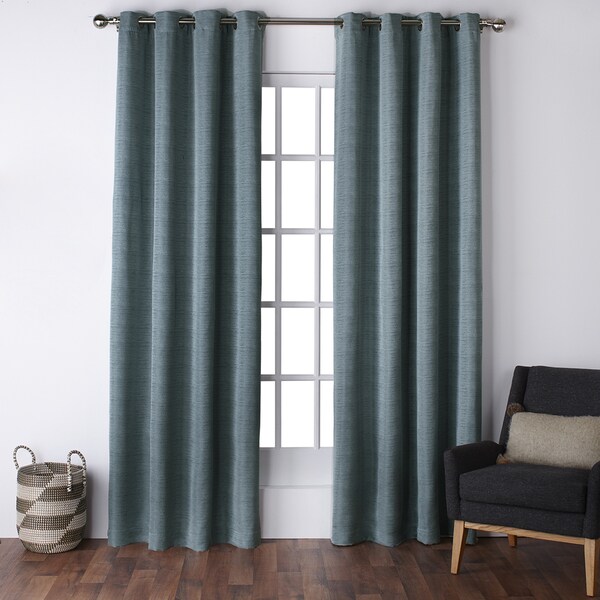 ATI Home Virenze Faux Silk 96-Inch Grommet Top Window Curtain Panel ...