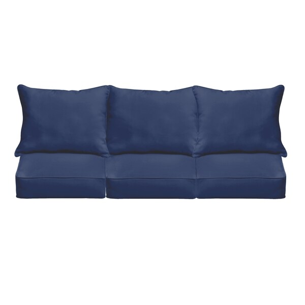 Shop Sloane Dark Blue Indoor/ Outdoor Corded Sofa Cushion Set On Sale