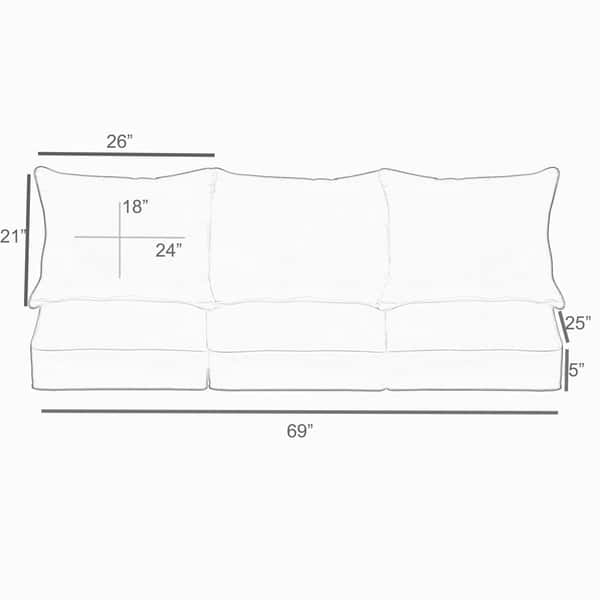 Sloane Ivory Indoor/Outdoor Corded Sofa Cushion Set - Overstock - 11459791