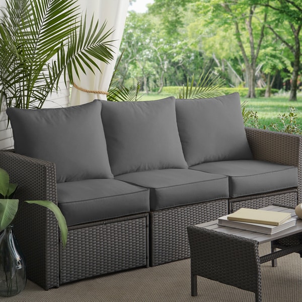 Morgantown Charcoal Indoor/ Outdoor Corded Sofa Cushion Set by