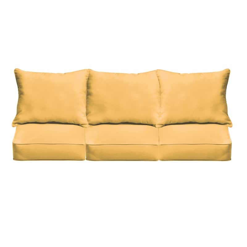Sorra Home Sloane Butter Yellow Indoor/ Outdoor Corded Sofa Cushion Set