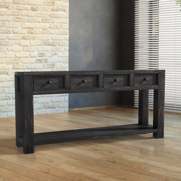 rustic black sofa table