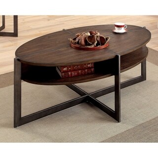 Shop Furniture of America Ilta Rustic Oak Solid Wood ...
