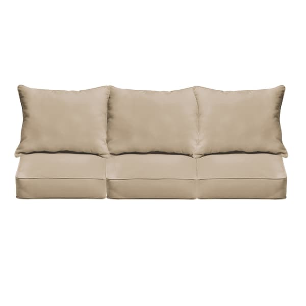 Shop Sloane Beige Indoor/ Outdoor Corded Sofa Cushion Set - On Sale