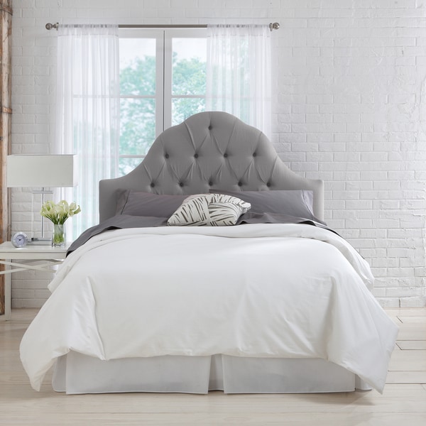 Skyline Furniture Grey Linen Arch Tufted Headboard On Skyline Furniture Grey Linen Arch Tufted Headboard