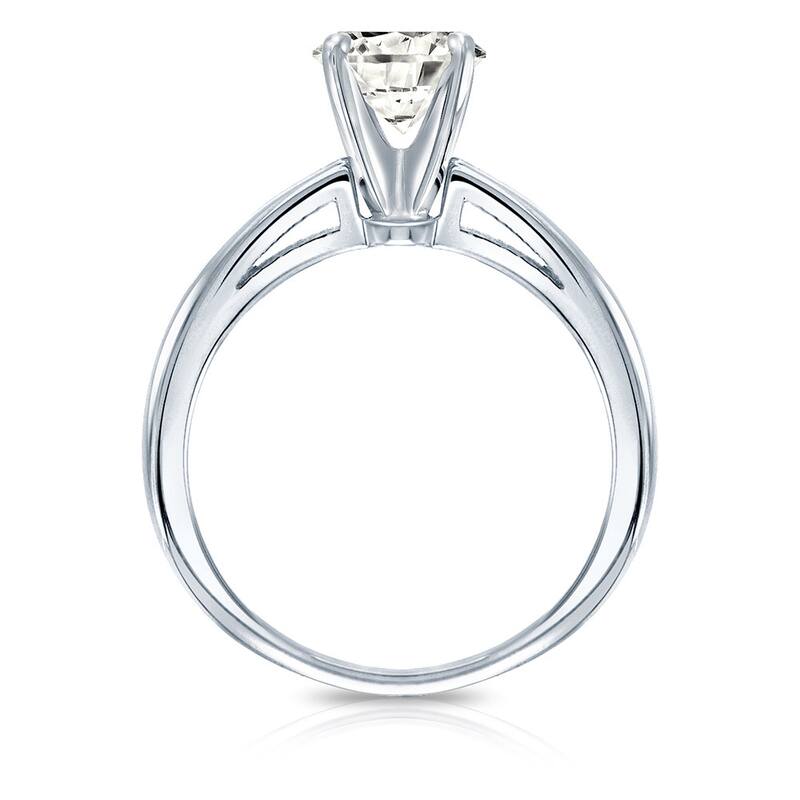 Auriya 18k Gold 3/4ctw Round Solitaire Diamond Engagement Ring (J-K, I1-I2)