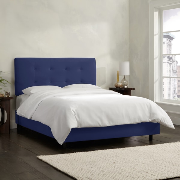 Shop Skyline Furniture Navy Velvet Tufted Bed On Sale Free Shipping Today 