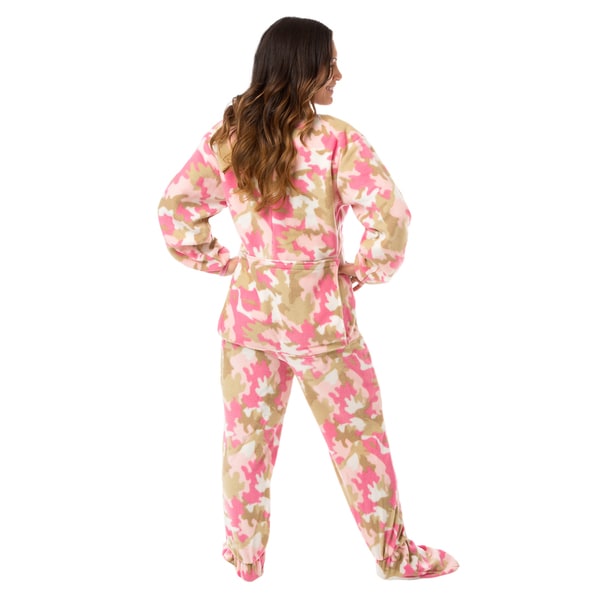 Big Feet Pajamas Pink Micro-polar Fleece Adult Footed Pajamas Onesie NO ...