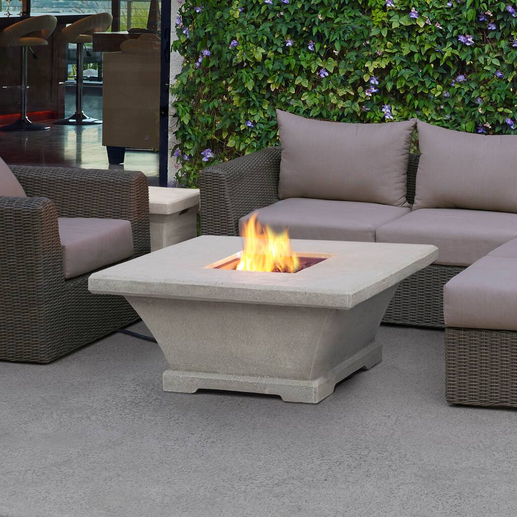 Real Flame Monaco Low 41.875 in. L x 41.625 x 18.125 in. H Cream Fire Table