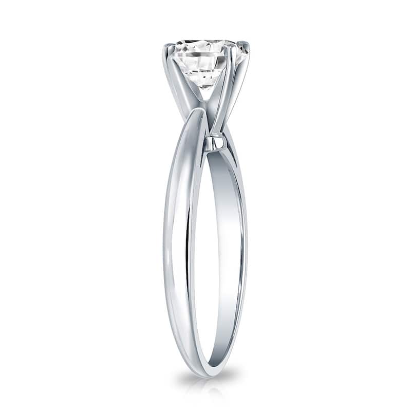 Auriya 18k Gold 1ctw Round Solitaire Diamond Engagement Ring (H-I, VS1-VS2)