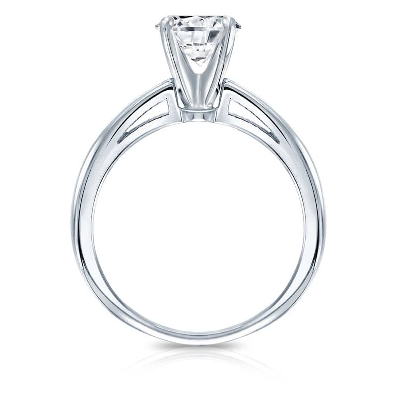 Auriya 18k Gold 1ctw Round Solitaire Diamond Engagement Ring (H-I, VS1-VS2)
