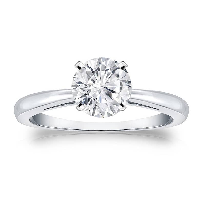 Auriya 18k Gold 1ctw Round Solitaire Diamond Engagement Ring (H-I, VS1-VS2) - White - 4