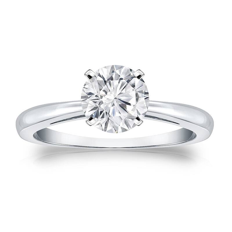 Auriya 18k Gold 1ctw Round Solitaire Diamond Engagement Ring (H-I, VS1-VS2)