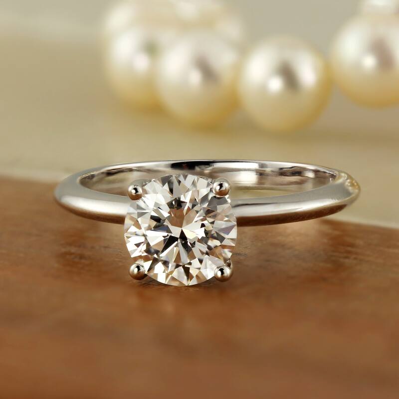 Auriya 18k Gold 1ctw Round Solitaire Diamond Engagement Ring (H-I, VS1-VS2)