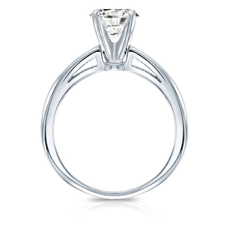 Auriya 18k Gold 1ctw Round Solitaire Diamond Engagement Ring (I-J, SI1-SI2)
