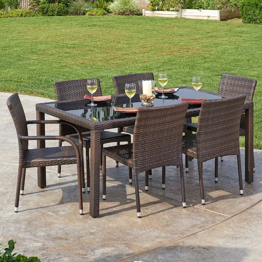 Arenal 7-Piece All-Weather Wicker Dining Set