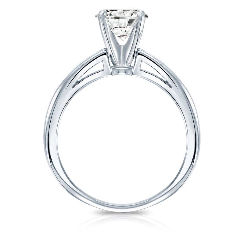 Auriya 18k Gold 1ctw Round Solitaire Diamond Engagement Ring