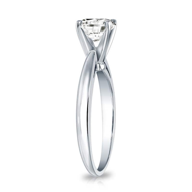 Auriya 18k Gold 1ctw Round Solitaire Diamond Engagement Ring