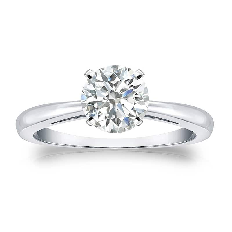 Auriya 18k Gold 1ctw Round Solitaire Diamond Engagement Ring - White - 4